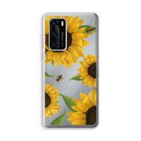Sunflower and bees: Huawei P40 Transparant Hoesje