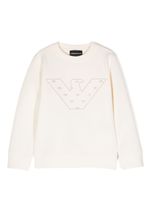 Emporio Armani Kids sweat à logo brodé - Tons neutres
