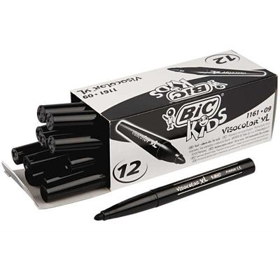 BIC visa color kleurstiften, lijndikte 3 mm, zwart, 12 stuk/ 1 doos