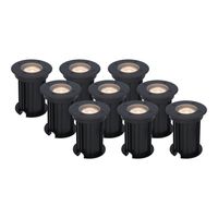 9x Maisy dimbare LED grondspot - Rond - Zwart - 2700K - 5 Watt - IP67 - Voor buiten Grondspot buiten 230V