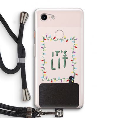 It's Lit: Pixel 3 Transparant Hoesje met koord