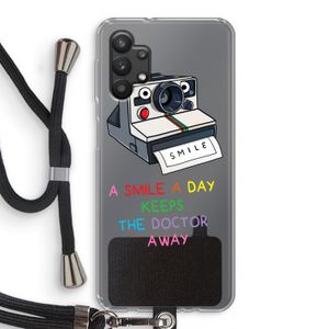 Smile: Samsung Galaxy A32 5G Transparant Hoesje met koord