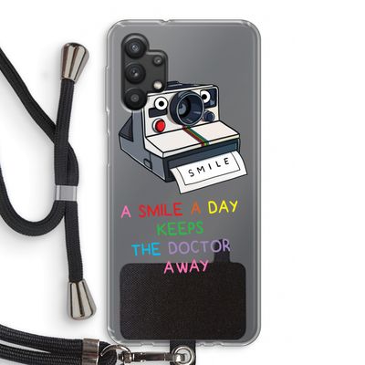 Smile: Samsung Galaxy A32 5G Transparant Hoesje met koord