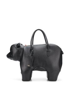 Thom Browne sac Bear en cuir grainé - Noir