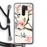 Japanse bloemen: Xiaomi Redmi 9 Transparant Hoesje met koord