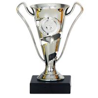 Luxe trofee/prijs beker met oren - zilver - kunststof - 17 x 11 cmA‚A - sportprijs - Fopartikelen - thumbnail
