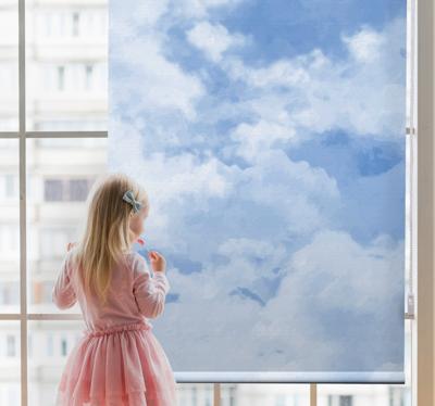 Wolken rolgordijnen Lichtblauwe luchttextuur