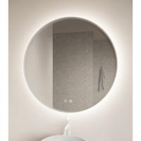 Badkamerspiegel Athena | 120 cm | Rond | Indirecte LED verlichting | Touch button | Spiegelverwarming | Wit metalen rand