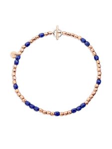 Dodo petit bracelet Granelli en or rose 9ct - Bleu