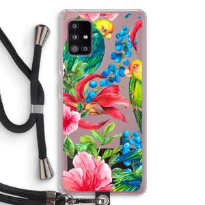 Papegaaien: Samsung Galaxy A51 5G Transparant Hoesje met koord