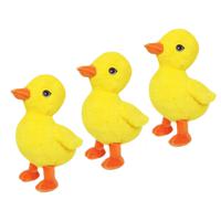 Knuffeldier Eenden kuiken - 3x - zachte pluche stof - dieren knuffels - geel - 24 cm