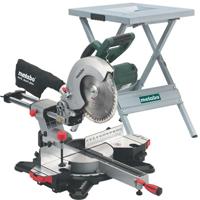 Metabo kgs 254 m afkortzaag + ums onderstel | 1800 watt met trekfunctie - 690618000