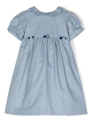 Mariella Ferrari robe en coton à appliqués fleurs - Bleu