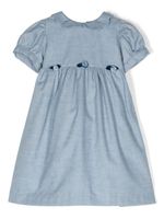 Mariella Ferrari robe en coton à appliqués fleurs - Bleu