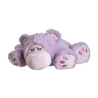 Warmte/magnetron opwarm knuffel lila teddybeer - thumbnail