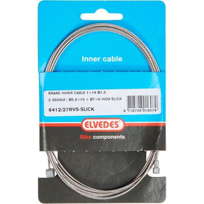 Elvedes Rem binnenkabel 2350mm rvs / slick ø1,5mm v-nippel en t-nippel (op kaart)