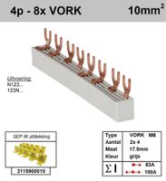SEP kamrail 4f Vork 8p 18mm 10mm² Grijs F04008G06