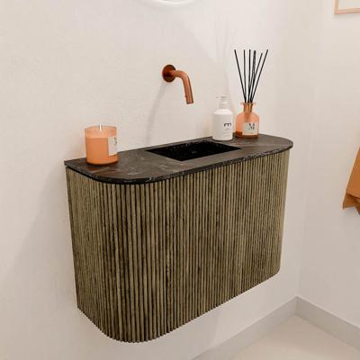 Toiletmeubel Mondiaz Joya Dlux | 63.2 cm | Meubelkleur Dusk | Faye wastafel Lava Wasbak Midden | Zonder kraangat(en)