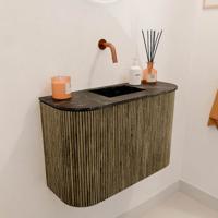 Toiletmeubel Mondiaz Joya Dlux | 63.2 cm | Meubelkleur Dusk | Faye wastafel Lava Wasbak Midden | Zonder kraangat(en)