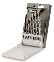 Beta Set steenboren, korte uitvoering vervaardigd uit gefreesd staal met hardmetalen snijplaten (art. 417) in kistje 417/SP8 - 004170100