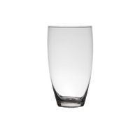 Transparante home-basics vaas/vazen van glas 25 x 14 cm   -