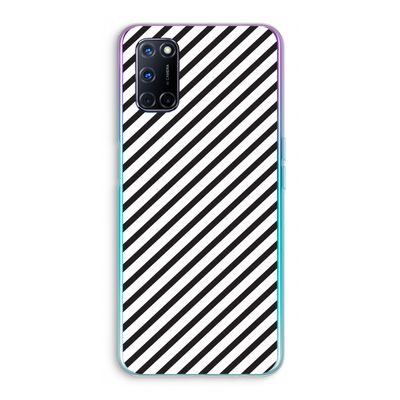 Strepen zwart-wit: Oppo A92 Transparant Hoesje