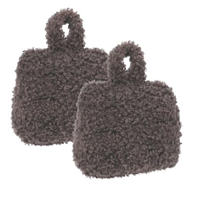 Home & Styling Teddy Deurstopper - 2x - 1 kg - grijs - stof - gewicht - 7 x 17 cm - deurstop