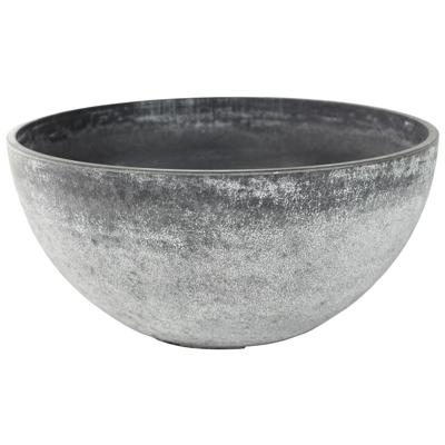 Ter Steege Bloempot/plantenpot schaal - kunststof - grijs - D25 x H12 cm