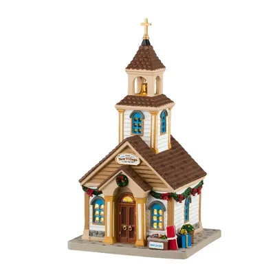 Lemax the new village church verlicht kersthuisje Caddington Village 2024