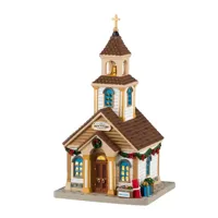Lemax the new village church verlicht kersthuisje Caddington Village 2024