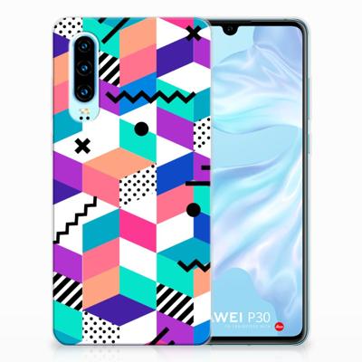 Huawei P30 | TPU Hoesje | Blokken Kleurrijk
