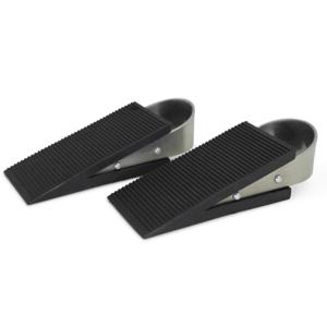 Deurstopwiggen - 2x - zwart - rubber - 13x5x3 cm - deurstopper