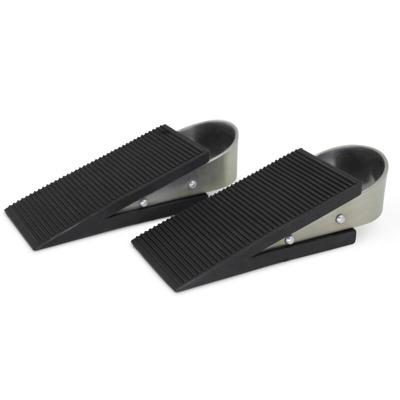 Deurstopwiggen - 2x - zwart - rubber - 13x5x3 cm - deurstopper
