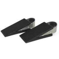 Deurstopwiggen - 2x - zwart - rubber - 13x5x3 cm - deurstopper