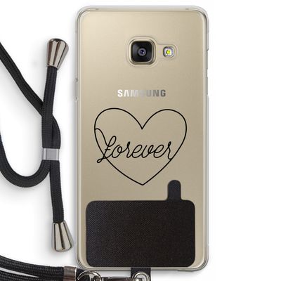Forever heart black: Samsung Galaxy A3 (2016) Transparant Hoesje met koord