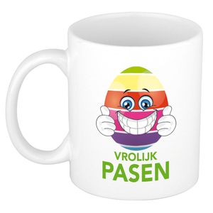 Vrolijk Pasen / paasei die duimen opsteekt mok/ beker - Pasen mokken   -