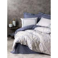 Completo letto - 1 copripiumino 220 x 240 cm + 2 federe 60 x 60 cm - 100% cotone - Blu