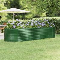 Plantenbak 322x100x68 cm gegalvaniseerd staal groen