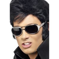 Zilveren feest brillen Elvis stijl - thumbnail