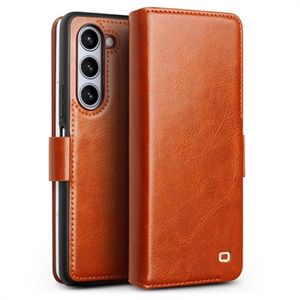 Samsung Galaxy Z Fold5 Qialino Classic Wallet Leren Hoesje - Lichtbruin