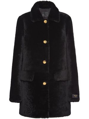 Prada manteau en mouton retourné - Noir