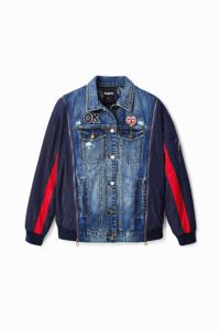 Hybride denim oversized bomberjack - BLUE - S