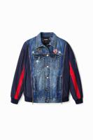 Hybride denim oversized bomberjack - BLUE - L - thumbnail