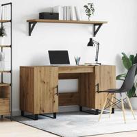 Bureau artisanaal eikenkleurig 140 x 50 x 75 cm Bewerkt hout
