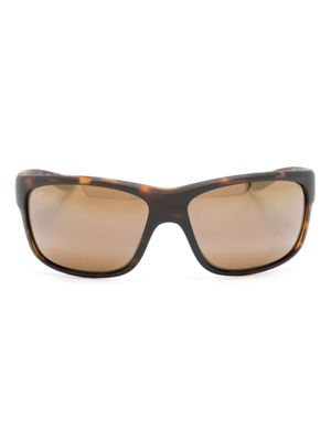Maui Jim lunettes de soleil à monture rectangulaire - Marron