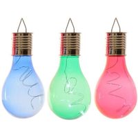 3x Buitenlampen/tuinlampen lampbolletjes/peertjes 14 cm blauw/groen/rood - Buitenverlichting