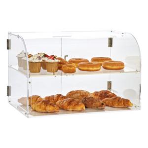 VEVOR 3-laags gebaksvitrine, commerciële bakkerijvitrine 558 x 356 x 356 mm, acrylvitrine met stevige dubbele scharnieren, bakkerij-patisserievitrine voor donutbagels, cakes, koekjes enz.