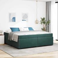 Bedframe met matras met matras Donkergroen 200 x 200 cm Fluweel