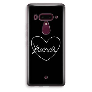 Friends heart black: HTC U12+ Transparant Hoesje