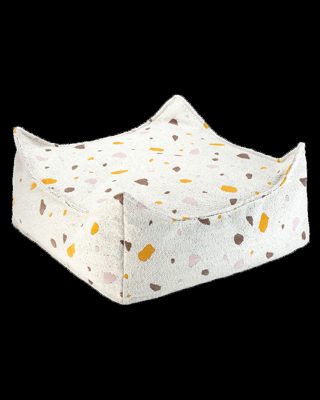 Poef Vierkant Terrazzo Marmer